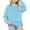 Sky Blue, variant on Kids Hoodie Cute Hoodies for Girls Girls Solid Children Wear Loose Round Neck Long Sleeve Hoodie Top