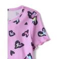 thumbnail image 2 of The Children's Place Girls Short Sleeve Leopard Heart Lettuce PJs, 2-Piece, Sizes XS-XXL, 2 of 3