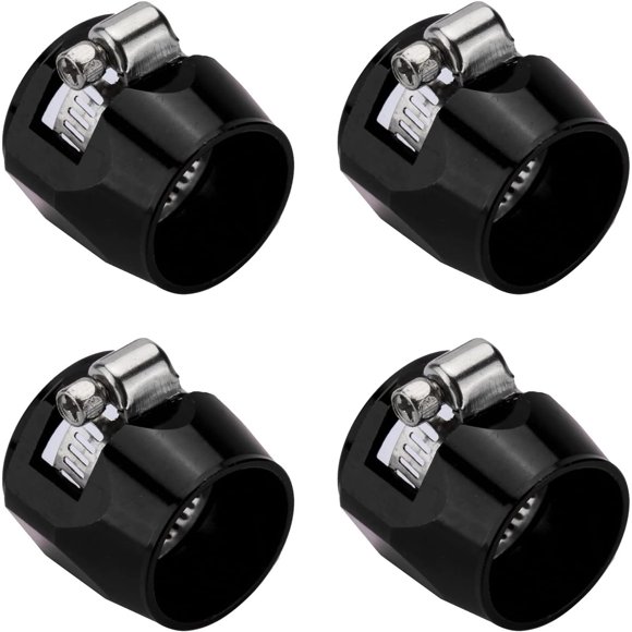 GFDYREE Hose Finisher Clamp Aluminum AN8 Hex Hose Finisher for Fuel/Oil/Diesel/Gas/Air and Water Hose Tube, Black, 4Pack