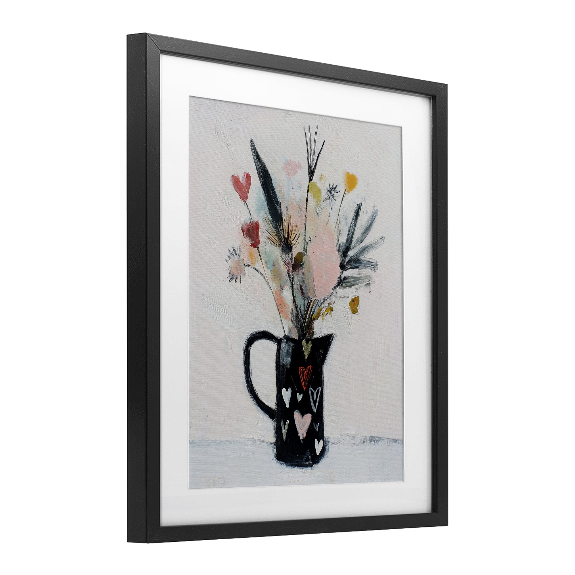 Stupell Industries Vase Of Abstract Time Black Framed Print Under Glass, design by Svetlana Aleynikova