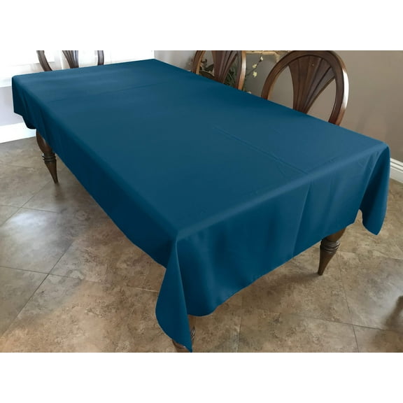 Polyester Poplin Gaberdine Durable Tablecloth Solid Dark Teal
