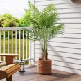 thumbnail image 4 of Gymax 4.2 FT Tall Artificial Palm Paradise Plant 2 Pack Large Fake Potted Tree, 4 of 10