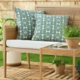 thumbnail image 2 of MARTHA STEWART Tulum Indoor Outdoor Decorative Pillow 2-Pack Set, UV Fade Resistant, Water Repellent, Printed Modern Design, Green, 18"x18", 2 of 9