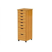 ADEPTUS 8 Drawer Roll Cart Solid Wood, Pine