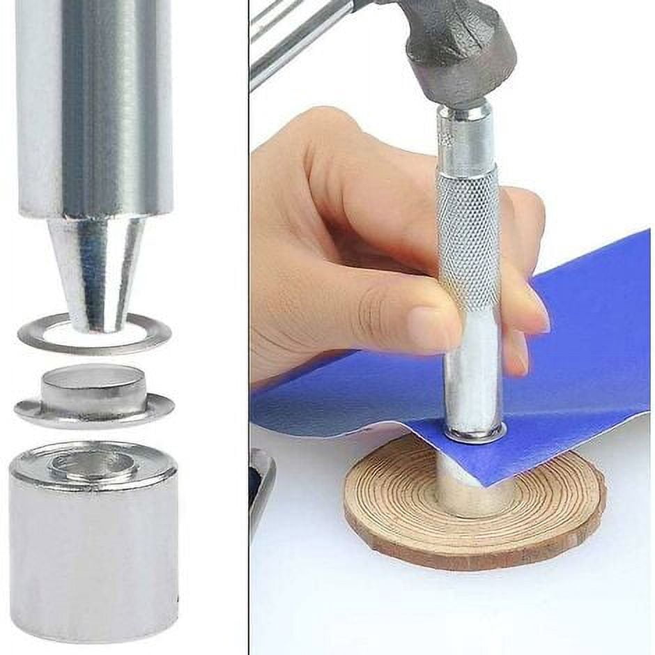 100pcs Eyelet Sets 14mm Eyelet Grommet Kit Metal Tools Grommet Kit Eyelet with Eyelet Tools for Canvas Curtain Repair Silver
