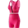 thumbnail image 4 of Summer 2 Piece Sets,Workout Sets for Women 2 Piece Seamless Yoga Outfits Shorts and Padded Sports Front Zip Bra Gym Athletic Clothing Set, 4 of 4