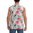 thumbnail image 4 of Bingfone Roses and Butterflies Pattern Men's Tank Tops Workout Sleeveless Tee Shirts Running Beach Tanks for Men-Medium, 4 of 8
