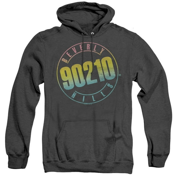 90210 Color Blend Logo Adult Heather Hoodie Sweatshirt Black