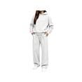 thumbnail image 3 of Zynoxe Womens Sweatsuits 2 Piece Set Long Sleeve Hooded Sweatshirt & Elastic Drawstring Waist Sweat Pants Suit Versatile Solid Color Tracksuit Set Lightweight Fall Winter Suit Set with Pockets Navy L, 3 of 7