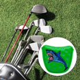 thumbnail image 1 of Cubierta de cabeza de putter de cuero PU de golf Cubierta de cabeza de mazo, fácil de usar, patrón de tiburón, protector de eje central del club, Verde Soledad Cubierta de la cabeza del palo de golf, 1 of 10