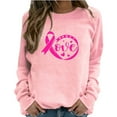 thumbnail image 2 of Lolmot Breast Cancer Sweatshirts for Women Pink Ribbon Sunflower Graphic Long Sleeve Hoodless Sweatshirts Crewneck Soft Cozy Pullover Blouses Tops, 2 of 4