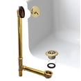 thumbnail image 4 of Westbrass 22-1/2" 20 ga. Brass Bathtub Assembly with Trip Lever and Strainer Drain, Polished Brass, 4 of 17