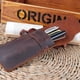 thumbnail image 5 of Estuche para bolígrafo de cuero, estuche para bolígrafos estilográficos hecho a mano, funda protectora para bolígrafo de cuero Crazy Horse, grande, marrón (2 unidades), 5 of 5