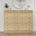 thumbnail image 6 of 5 Drawer Tall Dresser for Bedroom, 31.5" Wide Fluted Chest of Drawers, Modern Wood Storage Cabinet for Kids Room, Hallway, Living Room, Natural Oak, 6 of 8