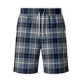 thumbnail image 4 of Delconic Mens Casual Plaid Drawstring Shorts Loose Fit Knee Length Summer Shorts with Elastic Waist and Side Pockets Blue S, 4 of 5