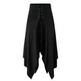 thumbnail image 6 of Fesfesfes Skirts for Women Halloween Gothic Punk Asymmetric Lace-up Slit Front Skirt A-Line Skirt, 6 of 9