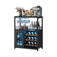thumbnail image 3 of Wine Bar Cabinet with Storage, Coffee Bar Cabinet with Detachable Rack and Drawer, Farmhouse Sideboard and Buffet Cabinet with Glass Holder and Mesh Door, 3 of 7