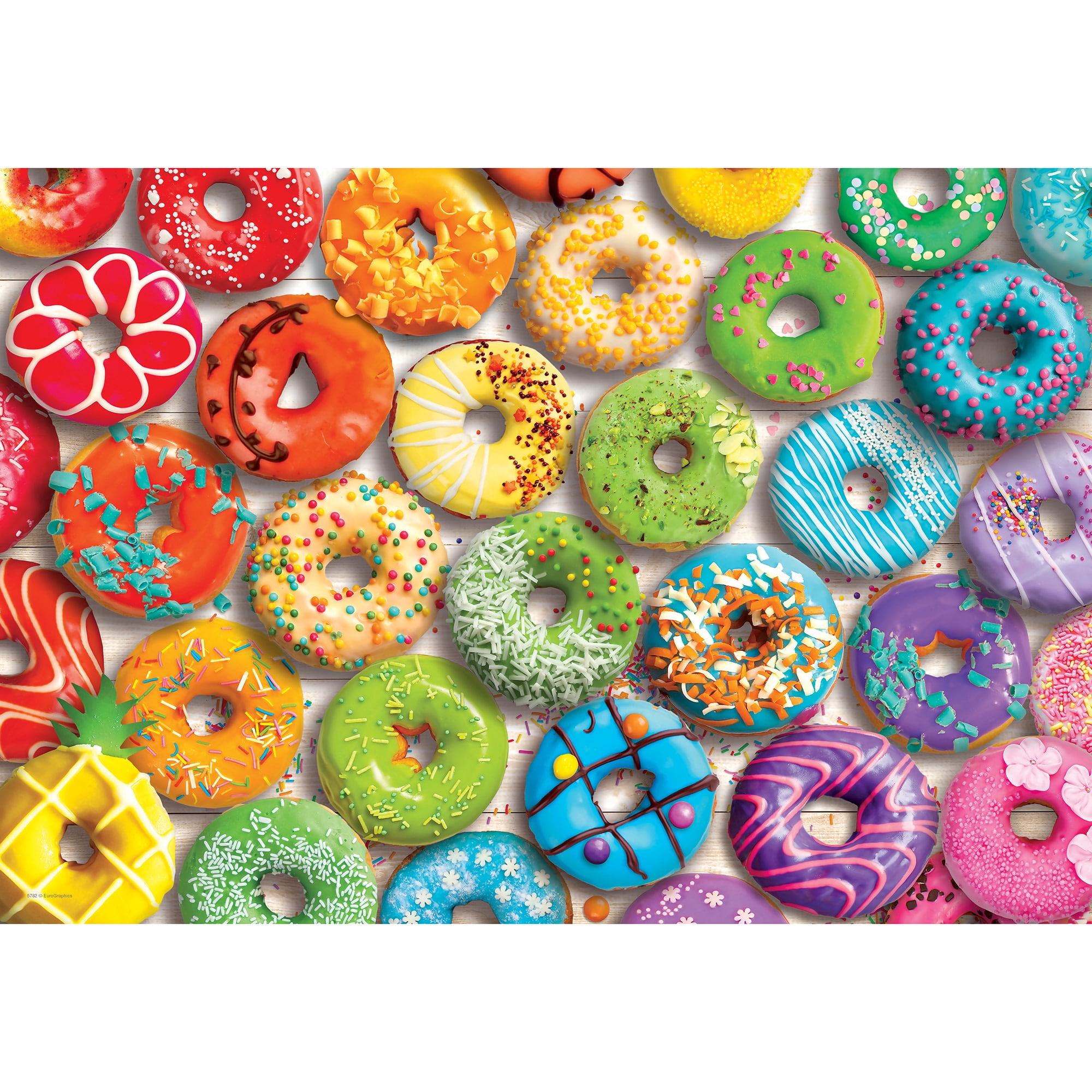 Eurographics: Puzzle Tin: Donut Rainbow - 550 Piece Jigsaw - Collectible Decorative Desert Shaped Gift Tin, 13 x 19" Assembled, High-Quality Materials