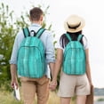 thumbnail image 6 of Lsque Turquoise Wooden2 Pattern Canvas Daypack, Durable Backpack, High-quality Versatile Backpack,Vintage Compact Backpack-Small, 6 of 6