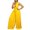 Yellow, variant on Riforla Women's Fashionable Casual V Neck Sleeveless Lapel Loose Pleated Wide Leg Comfortable Jumpsuit Jumpsuits for Women Khaki L