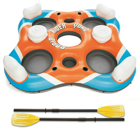 Bestway 101-Inch Rapid Rider 4-Person Floating Island Raft w/ Coolers & (Best Way To Tie A Girl Up)