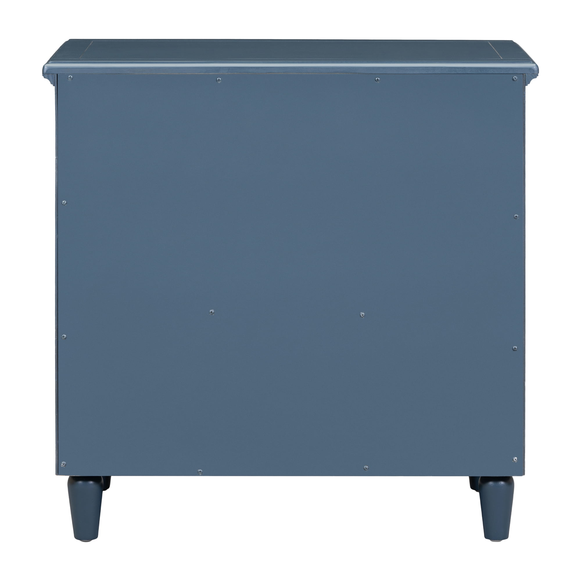3 Drawer Nightstand,28" H Bedside Cabinet with Metal Handle,Modern Sofa Side Table with Rubber Legs for Bedroom Sofa Couch Office,Blue