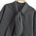thumbnail image 6 of Wowcloth Women's Long Sleeve Plaid Shirt with Stand Collar and Scarf Style, Fashion Casual Blouse for Everyday Wear and Office Wears, 6 of 9