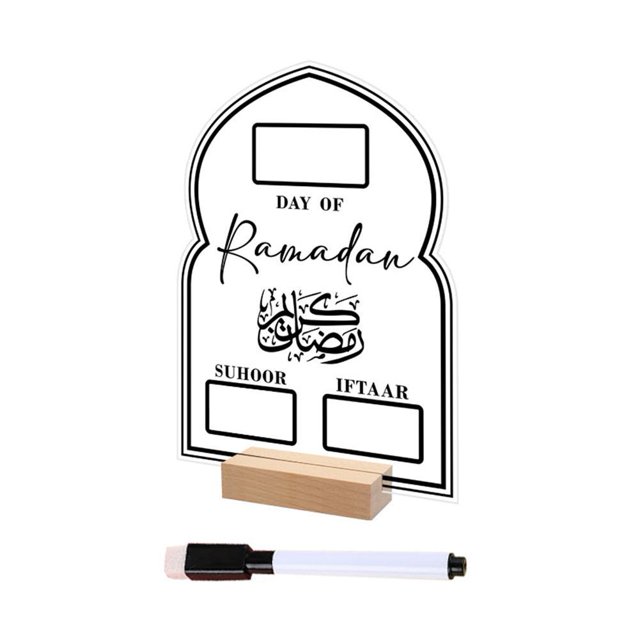 Liquidation Maintenant! Tableau de Calendrier Ramadan Réutilisable en Acrylique Ornements de Table Cadeaux barak H8 I2W2