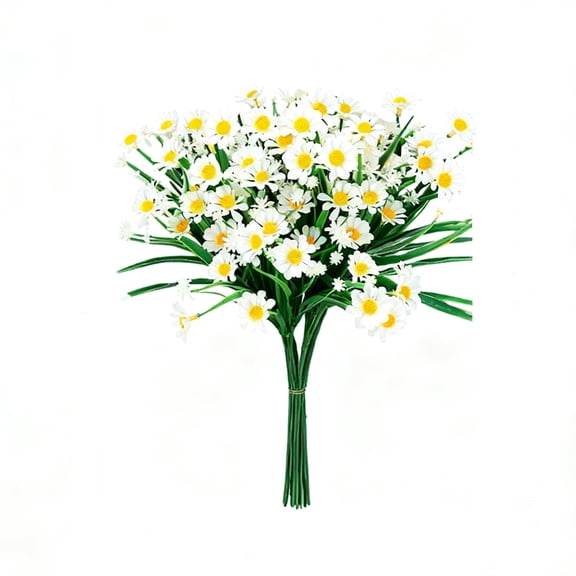 Bundles Artificial Flower, Outdoor Artificial Daisies Flowers, Shrubs Faux Plastic Greenery for Indoor Outside Hanging Plants Garden Porch Wedding Farmhouse Decor