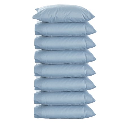 The Great American Store King Size Pillow Cases Solid Light Blue 8 Pack Bulk Pillow Cases With Envelop Closure - Soft Brushed Microfiber Fabric - Shrinkage and Fade Resistant Pillow Covers