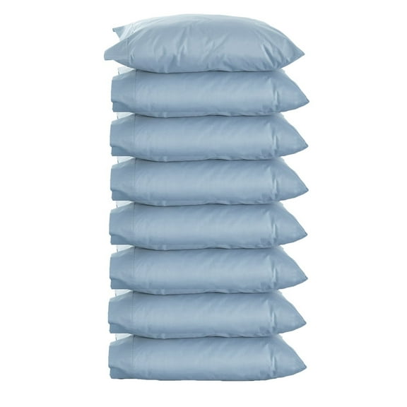 The Great American Store King Size Pillow Cases Solid Light Blue 8 Pack Bulk Pillow Cases With Envelop Closure - Soft Brushed Microfiber Fabric - Shrinkage and Fade Resistant Pillow Covers