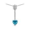 thumbnail image 2 of Star K� 6mm Genuine Blue Topaz Heart Arrow Bar Pendant Necklace, 2 of 9