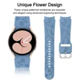 thumbnail image 4 of Flower Engraved Band+TPU Case For Samsung Galaxy Watch 4 5 6 7 40mm 44mm Band Screen Protective Cover Bumper For Galaxy Watch 7 Navy Blue Galaxy Watch 4 40mm, 4 of 6