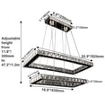 thumbnail image 3 of Diisunbihuo Crystal Chandelier Rectangular Led 2 Rings Ceiling Light Stainless Steel Pendant Chandeliers(Cool White), 3 of 5