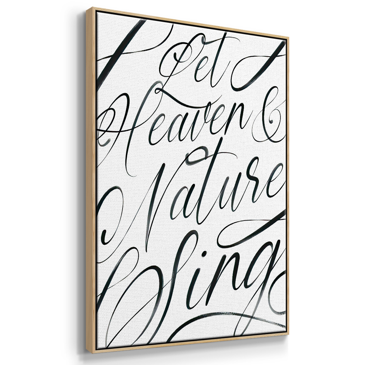 Heaven and Nature - Framed Gallery Wrapped Holiday Canvas - 17 x 25 - Natural Wood Frame