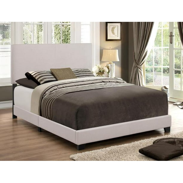 Crown Mark Upholstered Panel Bed In Stone Khaki Full Walmart Com Walmart Com