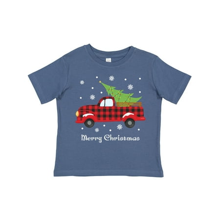 

Inktastic Plaid Vintage Christmas Truck Gift Toddler Boy or Toddler Girl T-Shirt