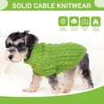 thumbnail image 3 of Jersey para perro, tamaño pequeño, cálido, tejido trenzado, verde, 3 of 7
