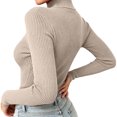 thumbnail image 4 of Sweaters for Women Dqueduo Women's Turtleneck Sweater, Solid Color Slim Pullover Knitwear Top, Winter Base Layer Sweater, 4 of 8