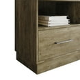 thumbnail image 2 of Castle Place Rustic Wood 1 Drawer Nightstand, Brown Oak, 2 of 8