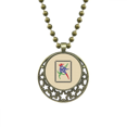 thumbnail image 1 of Mahjong Bar 1 Tiles Pattern Pendant Star Necklace Moon Chain Jewelry, 1 of 3