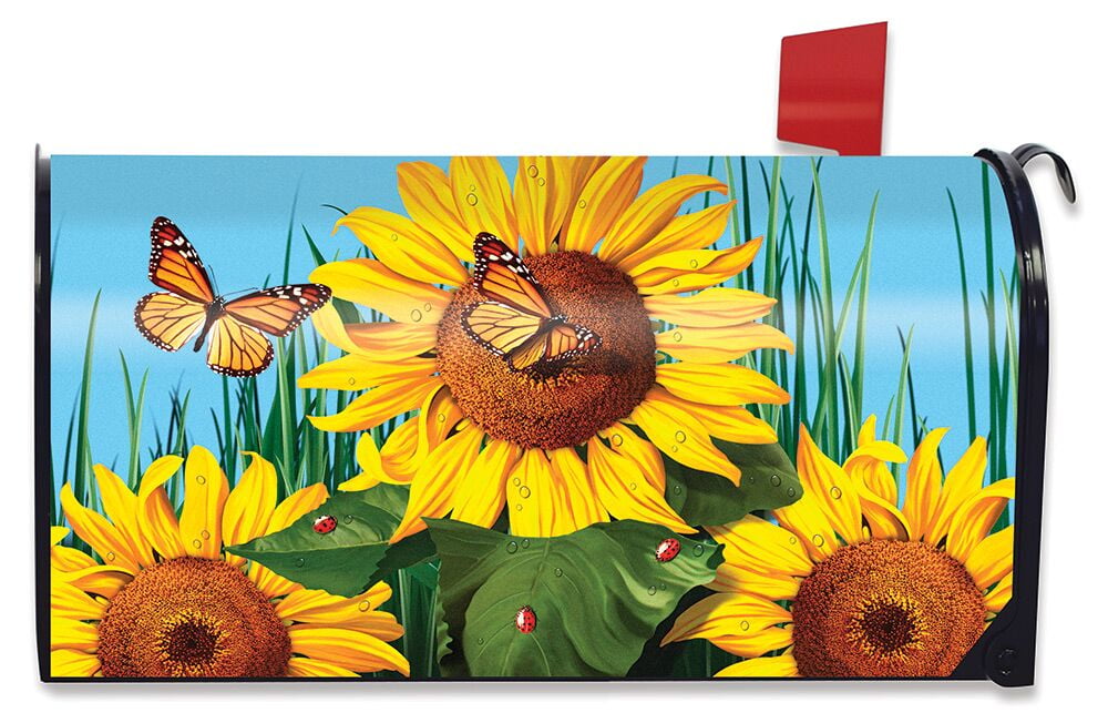 MOFEIYUE Butterfly Floral Sunflower Magnetic Mailbox Cover for Home Garden Yard Deco Makeover Mail Wrap MOFEIYUE Butterfly Floral Sunflower Magnetic Mailbox Cover for Home Garden Yard Deco Makeover Mail Wrap