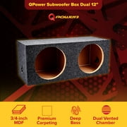 QPower 12 Inch Heavy-Duty Dual Sealed Vehicle Subwoofer Enclosure