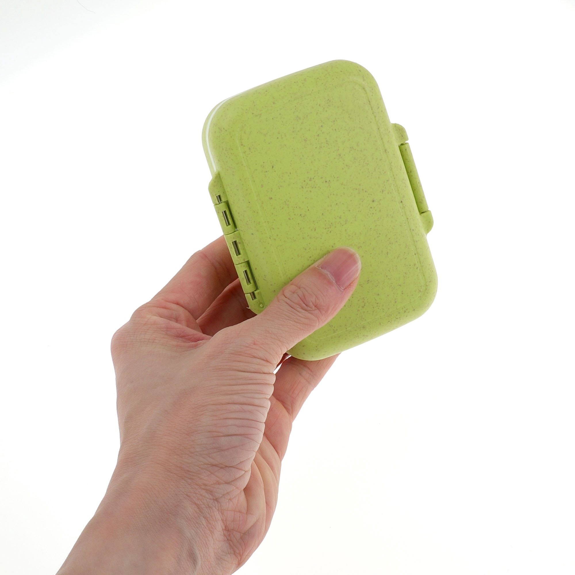 Unique Bargains 6 Grids Single Layer Pill Box for Travel 1 Pc Green