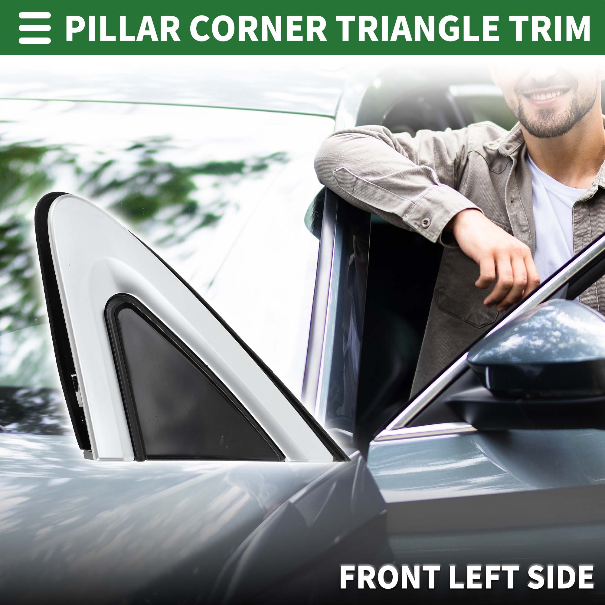 Unique Bargains Pillar Corner Triangle Trim for Cadillac XT5 2017 Plastic No.84186912