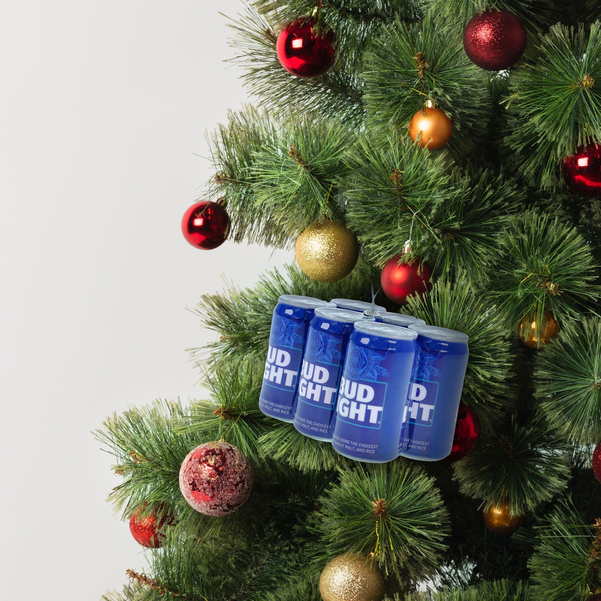 Bud Light Six‑Pack Figural Christmas Tree Ornament