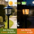 thumbnail image 3 of Outdoor Solar Post Lights, 2-Pack 63" Dusk to Dawn Solar Lamp Posts, Waterproof Floor Lamps, Warm White Pole Lights for Patio with Replaceable Bulb, 3 of 11
