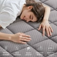 thumbnail image 3 of decorUhome Quilted Fitted California King Mattress Pad, Elastic Mattress Topper, Cooling Soft Mattress Cover Stretches up to 21” Deep, Machine Washable Mattress Protector (72x84 inch, Light Grey), 3 of 10