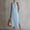 Blue, variant on Women's Sleeveless High Neck Lace Trim Midi Dress Casual Summer Vacation Shift Dress with Pockets and Side Slits