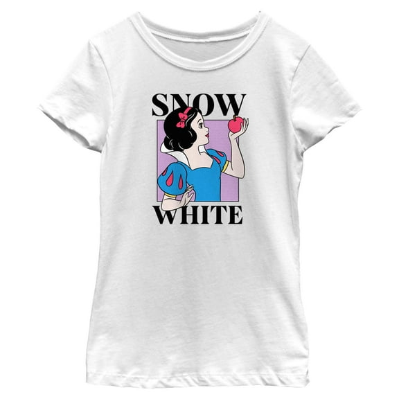Girls Snow White and the Seven Dwarfs Large Name Logo T Shirt